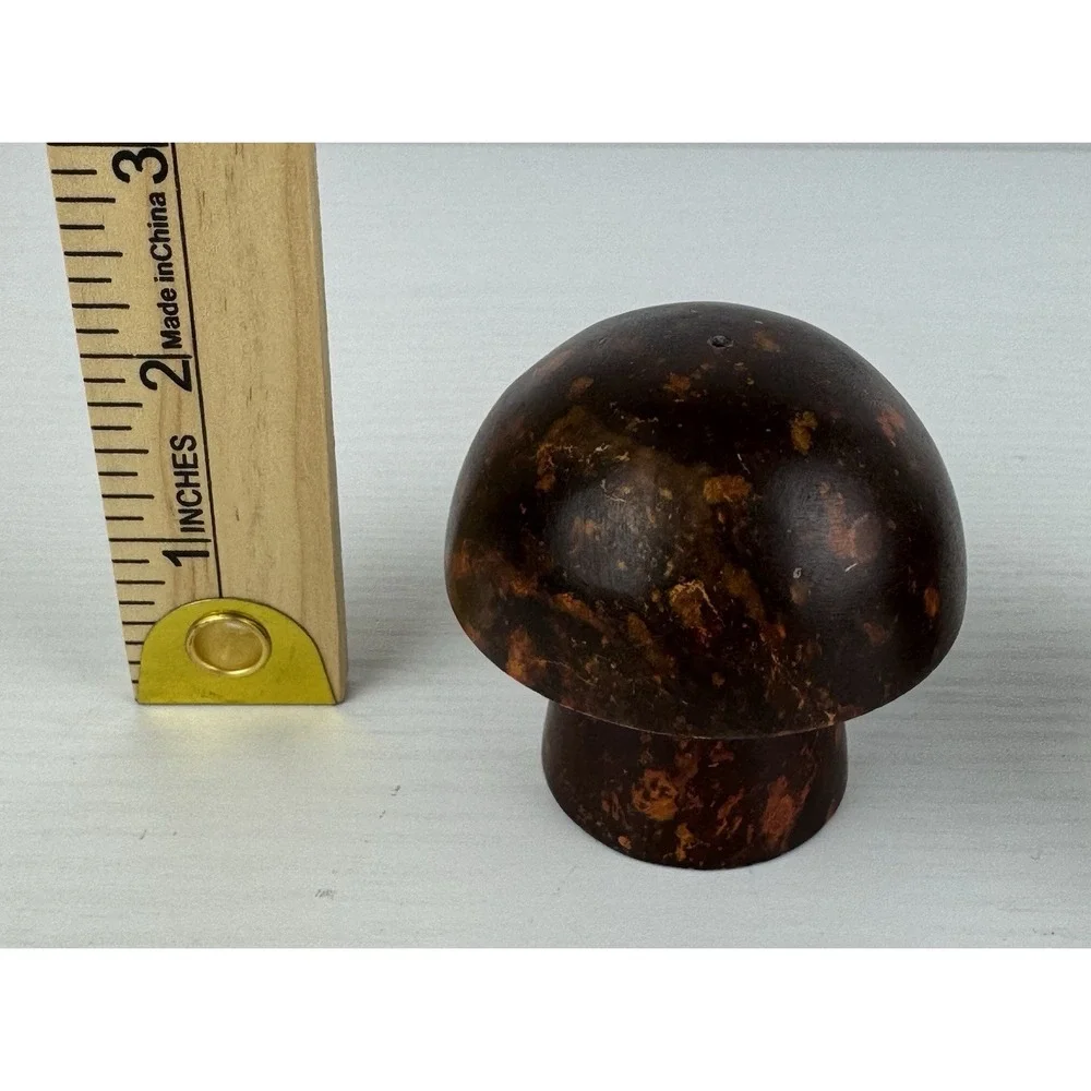 Vintage Bakelite Mushroom Salt &‎ Pepper Shakers Tortoise Shell Tested MCM Set